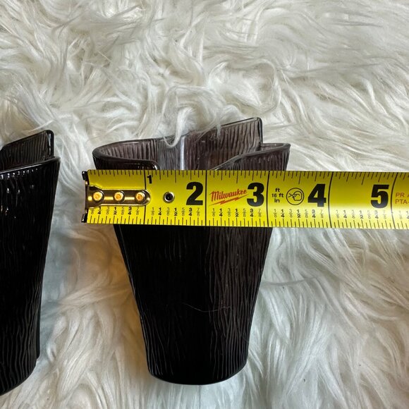 Vintage PartyLite Candle Votives Set Purple Glass 2PC Grunge Goth Art Deco - Picture 8 of 10